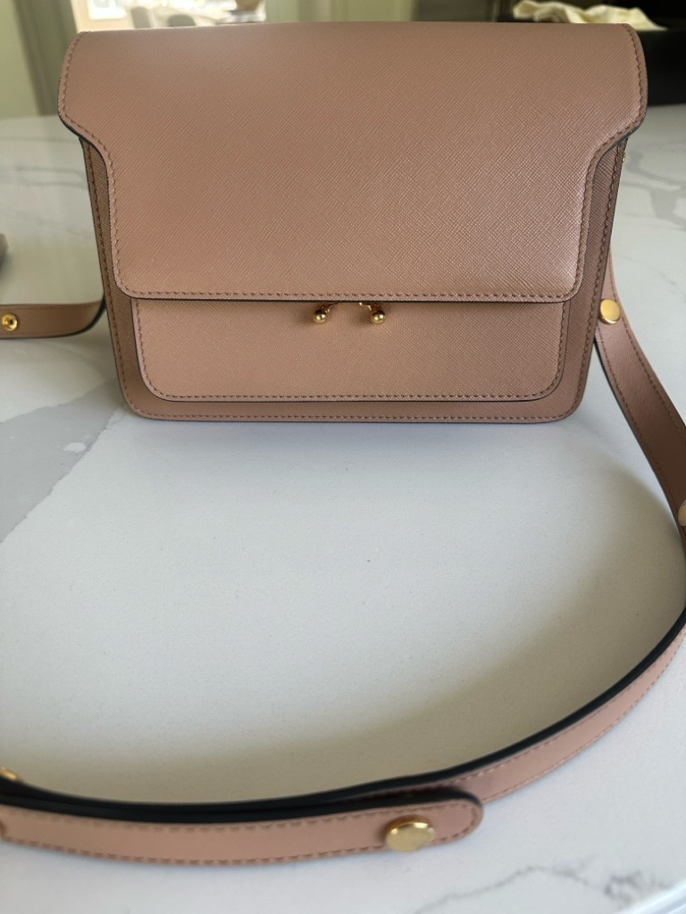 Marni Dusty Pink Structured Crossbody Bag